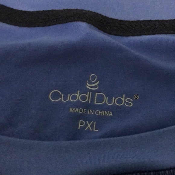 Cuddl Duds PXL Stretch Pajama Set in blue with crescent moons and stars bottom. - Picture 5 of 10